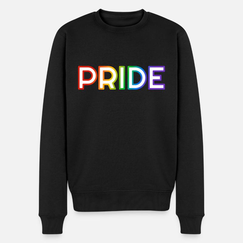 PRIDE arc-en-ciel LGBTQ gay - Pull Premium bio Homme - noir