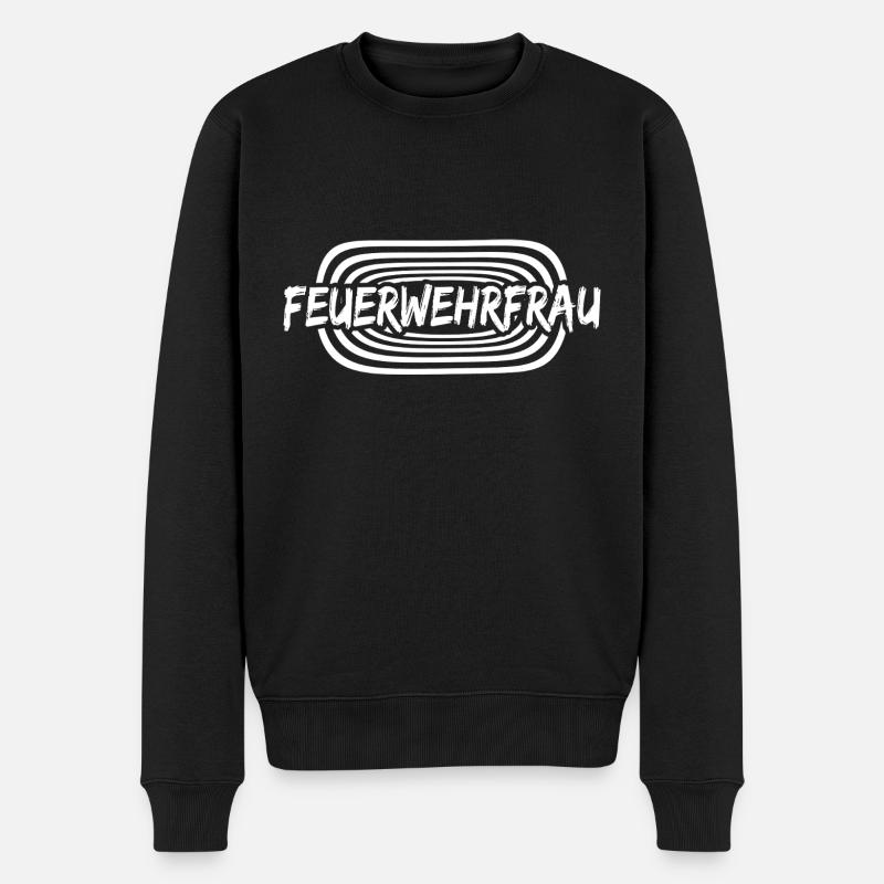 Arbeit Feuerwehrfrau - Männer Premium Bio Pullover - Schwarz