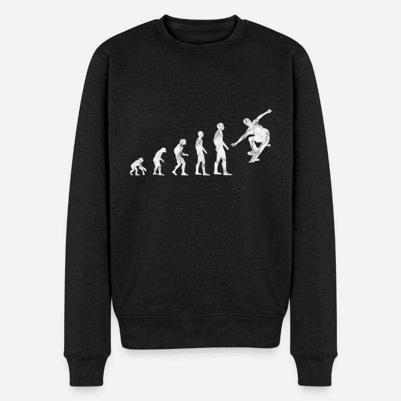 Skateboarder Skateboard Skater Skate Evolution - Pull Premium bio Homme - noir