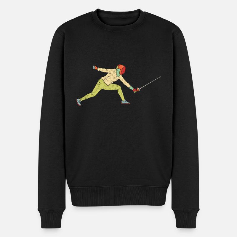 Fechten - Männer Premium Bio Pullover - Schwarz