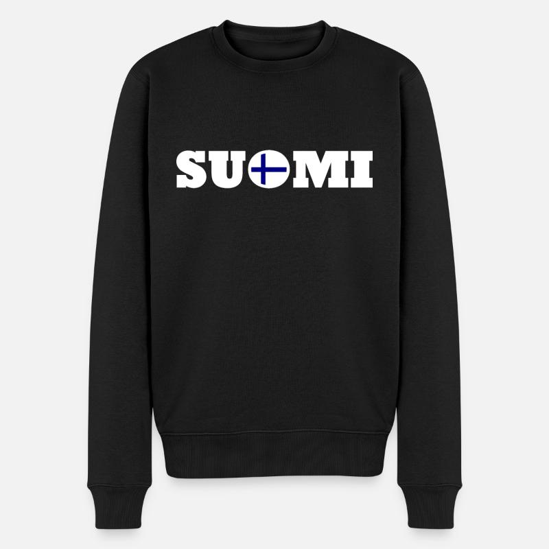 Suomi - Männer Premium Bio Pullover - Schwarz