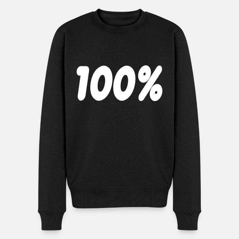 100% - Männer Premium Bio Pullover - Schwarz