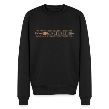 Valhalla - Winkinger - Schwert und Walküren - Männer Premium Bio Pullover - Schwarz - Vorne - Nico (187cm)