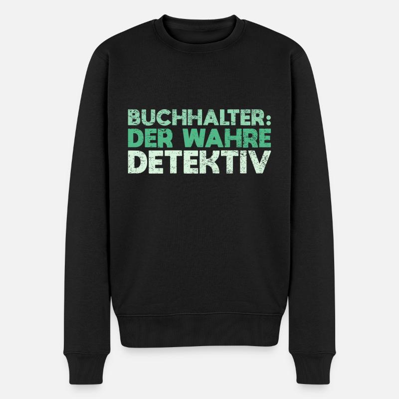 Buchhalter: Der Wahre Detektiv - Männer Premium Bio Pullover - Schwarz
