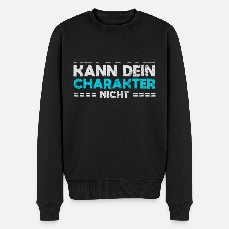Retusche Kann Dein Charakter Nicht Fixieren - Männer Premium Bio Pullover - Schwarz