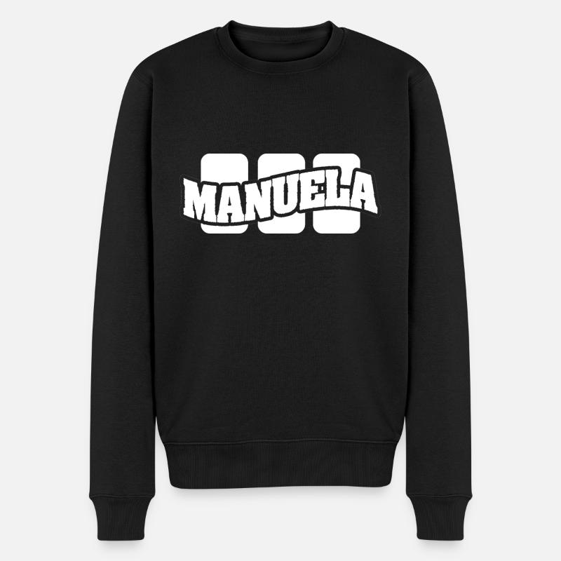 Name Manuela - Männer Premium Bio Pullover - Schwarz