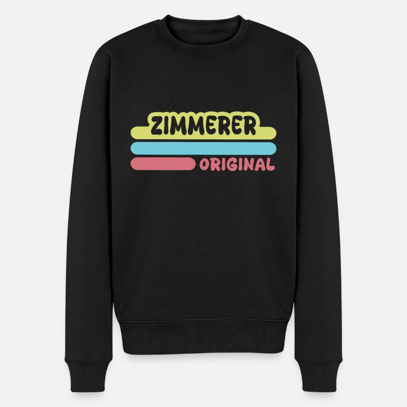 Vorname Zimmerer - Männer Premium Bio Pullover - Schwarz