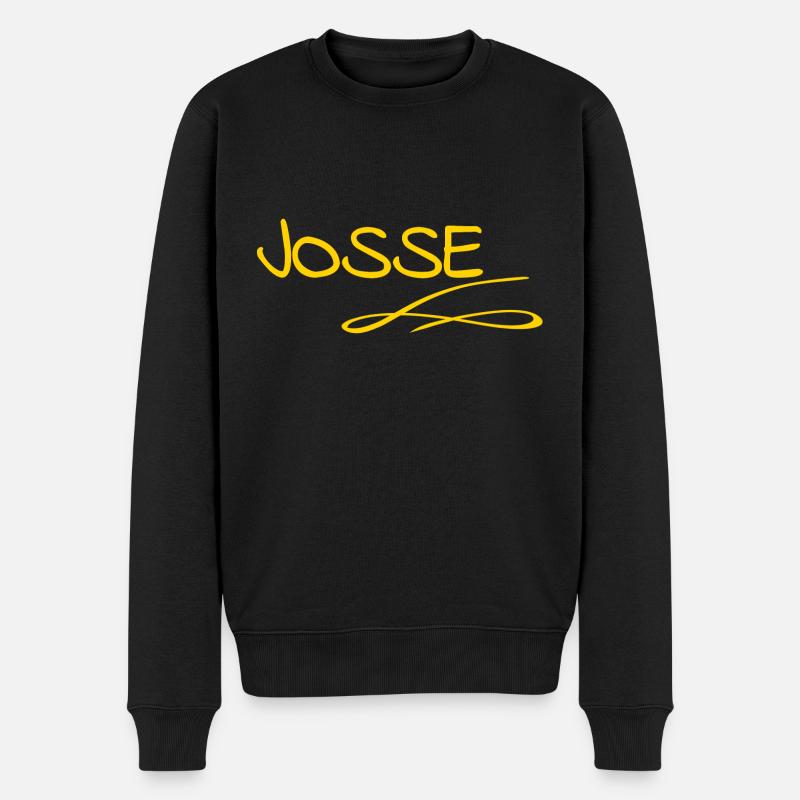 Vorname Josse - Männer Premium Bio Pullover - Schwarz