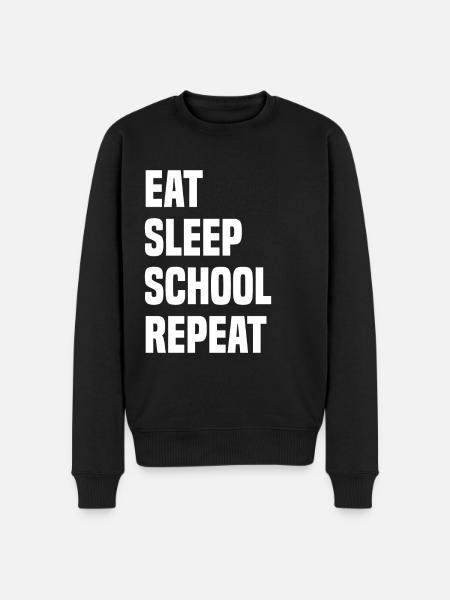 Eat Sleep School Repeat - Men's Premium Organic Jumper - black