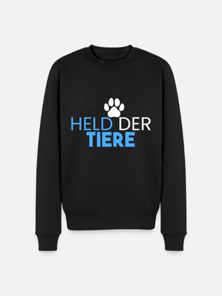 Held der Tiere - Männer Premium Bio Pullover - Schwarz