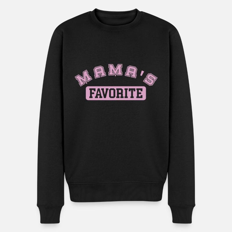 Mama's favorite rosa - Männer Premium Bio Pullover - Schwarz