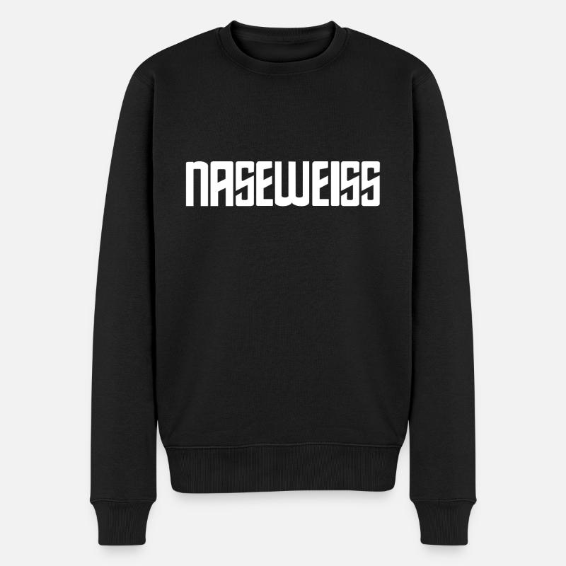 Naseweiss - Männer Premium Bio Pullover - Schwarz