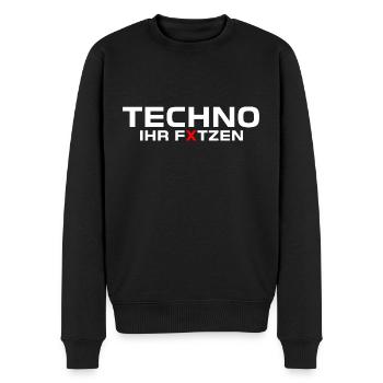 techno ihr fxtzen weiss - Männer Premium Bio Pullover - Schwarz - Vorne - Nico (187cm)