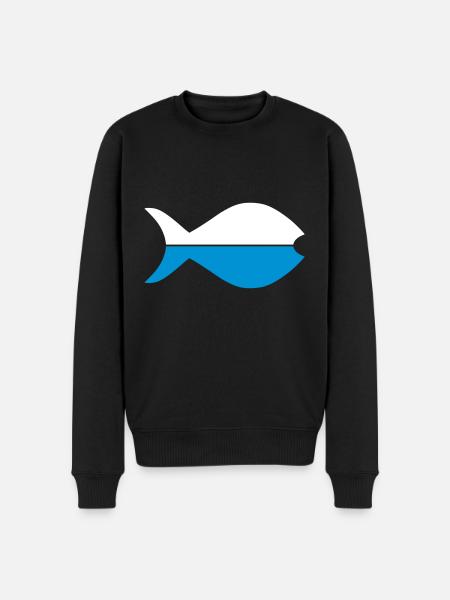 Zwei Fischhälften - Männer Premium Bio Pullover - Schwarz