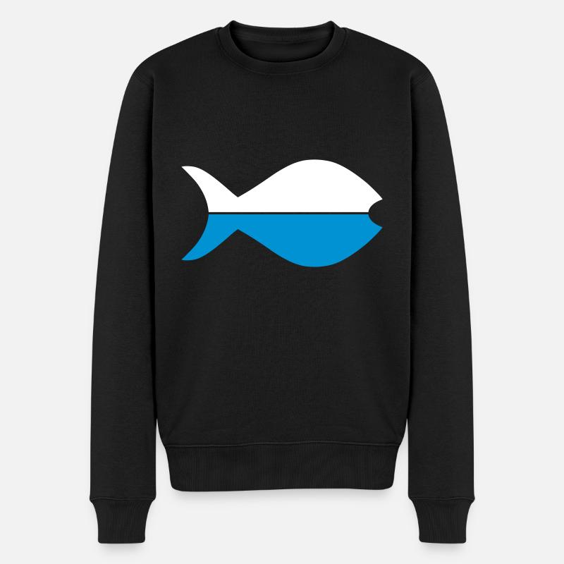 Zwei Fischhälften - Männer Premium Bio Pullover - Schwarz