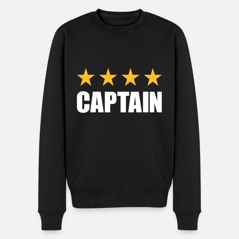 Capitaine (Quatre étoiles d’affilée) - Pull Premium bio Homme - noir