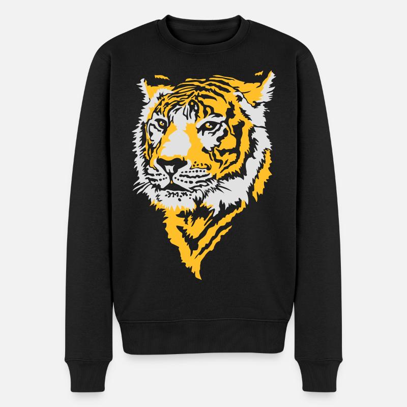 Tête de tigre flex - Pull Premium bio Homme - noir