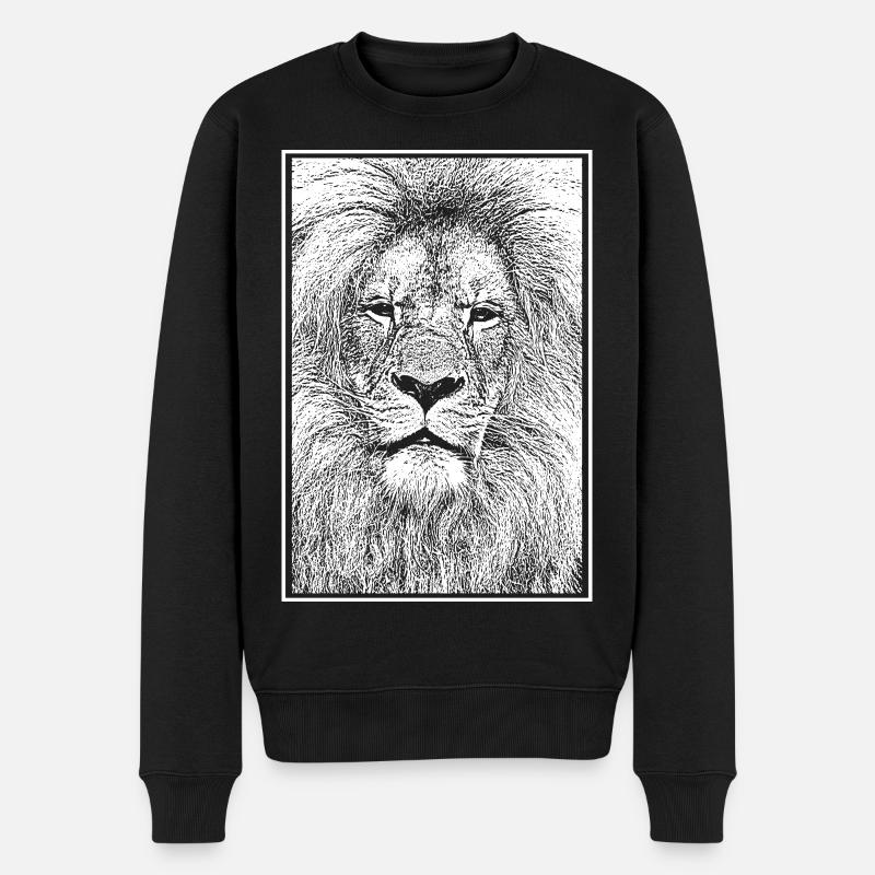 Magnifique lion - Pull Premium bio Homme - noir