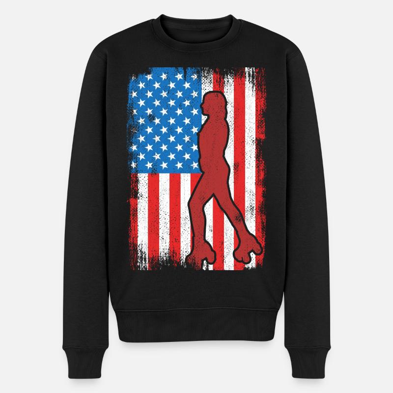 4. Juli Rollschuhlaufen USA - Männer Premium Bio Pullover - Schwarz