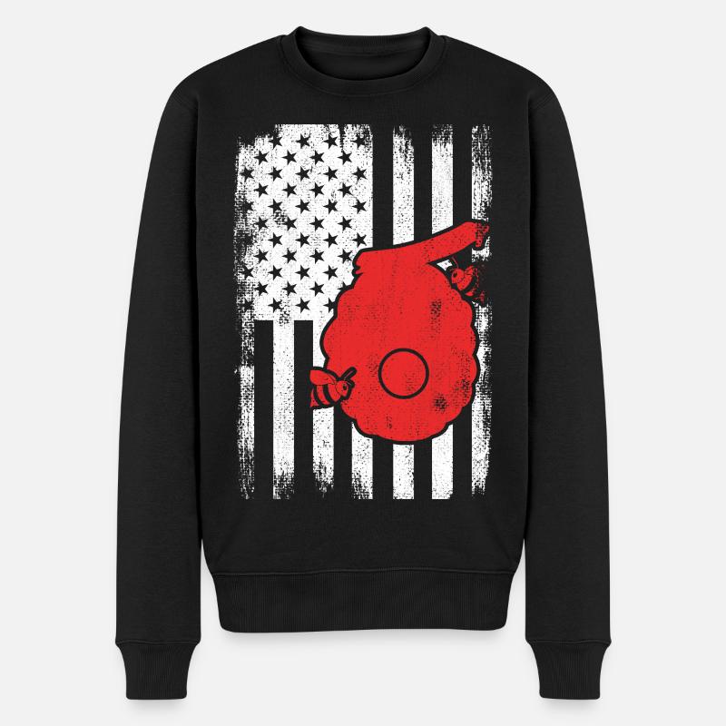 4 juillet USA Apiculture - Pull Premium bio Homme - noir