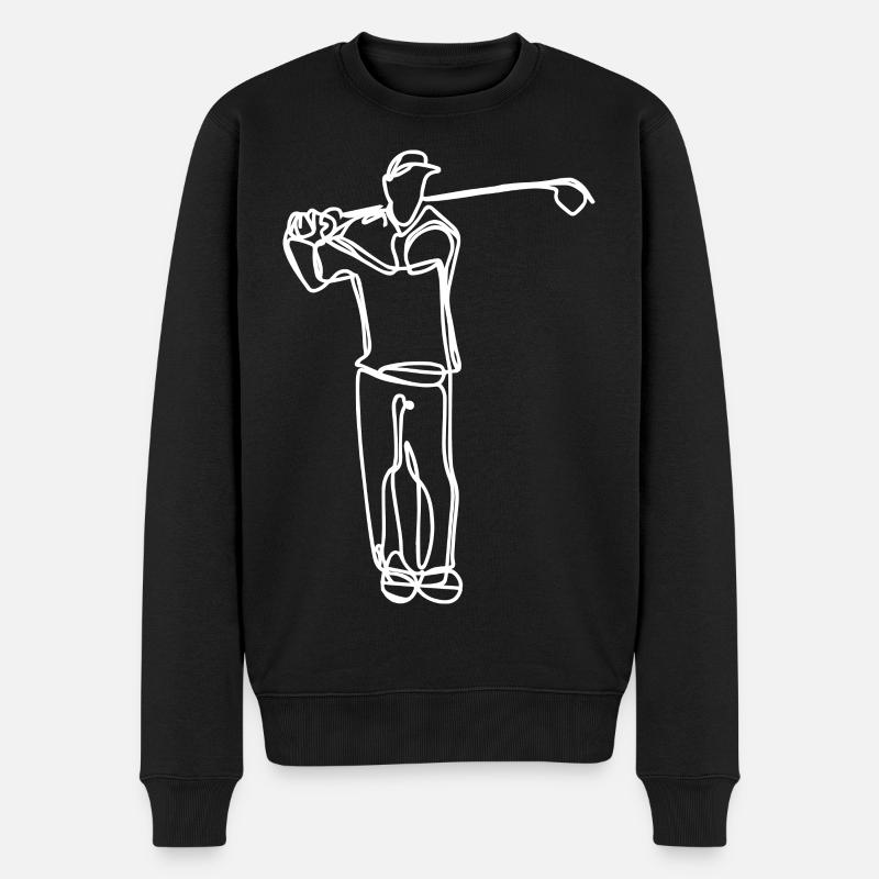 Golfer Skizze - Männer Premium Bio Pullover - Schwarz