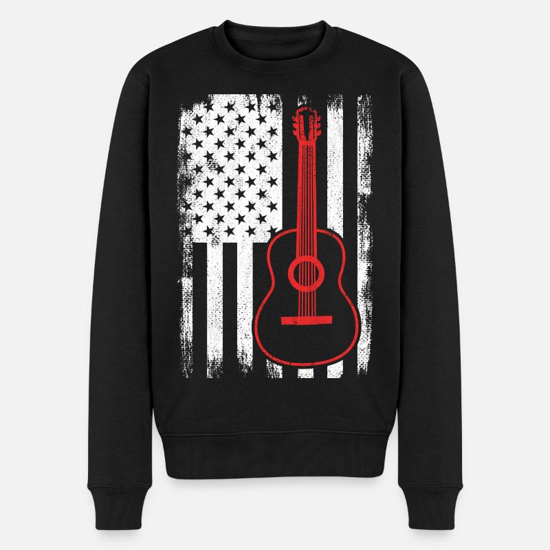 4 juillet Guitare États-Unis - Pull Premium bio Homme - noir