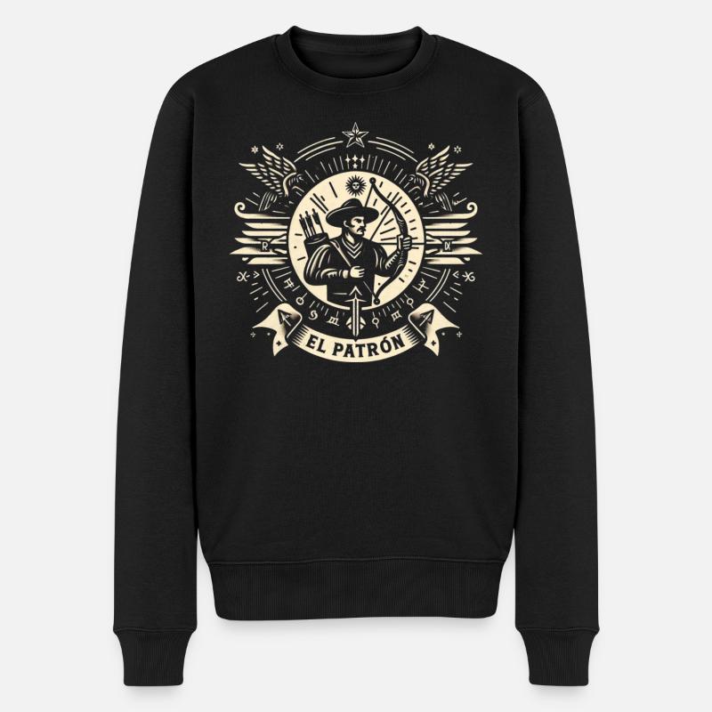 El Patrón Bogenschütze Icon - Männer Premium Bio Pullover - Schwarz