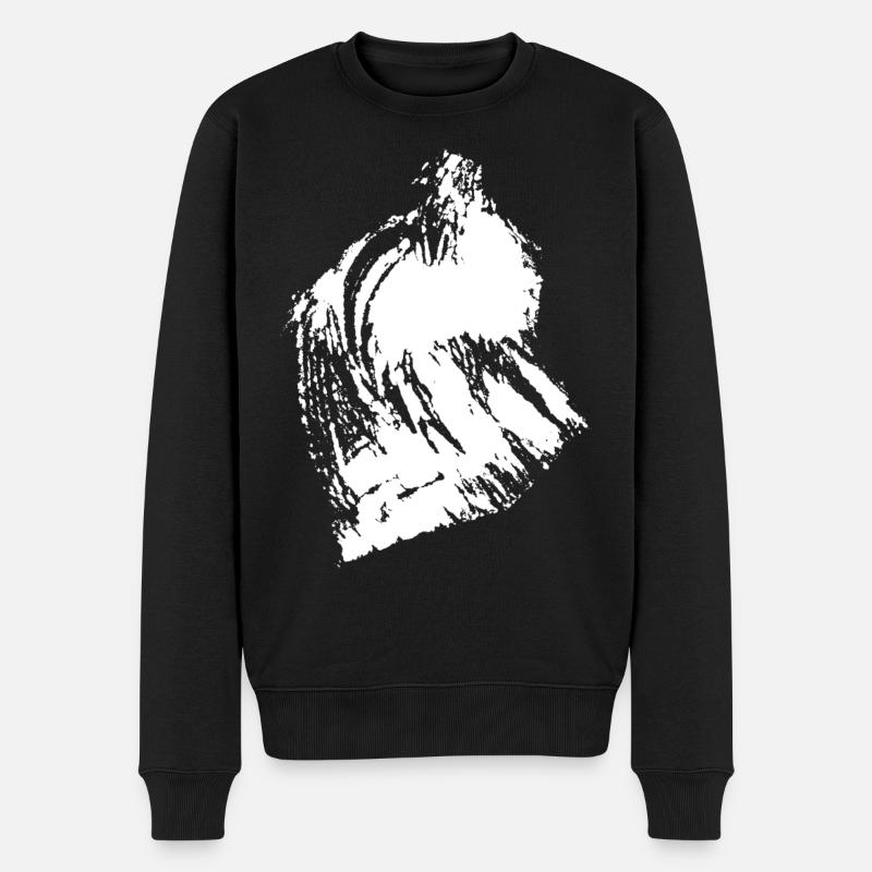 Mural Mountains - Männer Premium Bio Pullover - Schwarz