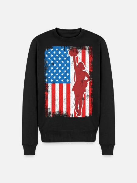 USA Patriotic Cheerleader - Men's Premium Organic Jumper - black