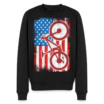 4. Juli USA MTB - Männer Premium Bio Pullover - Schwarz - Vorne - Nico (187cm)