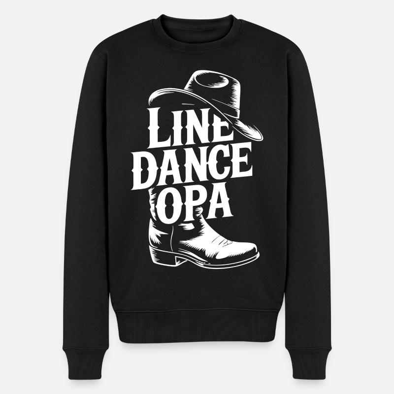 Line Dance Opa - Männer Premium Bio Pullover - Schwarz