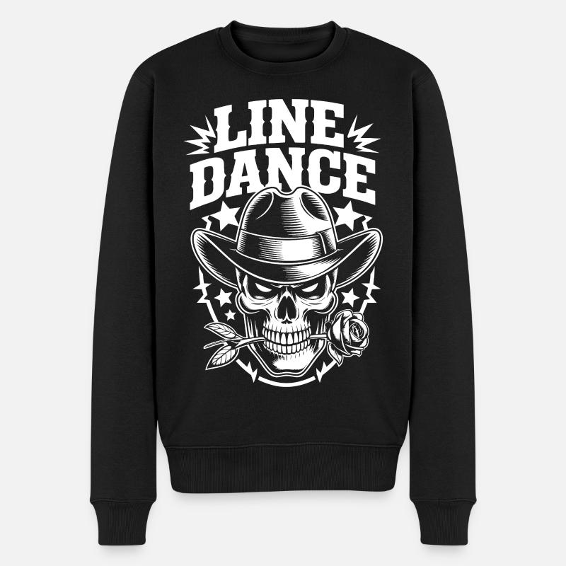 Cowboy en Ligne de Crâne - Pull Premium bio Homme - noir