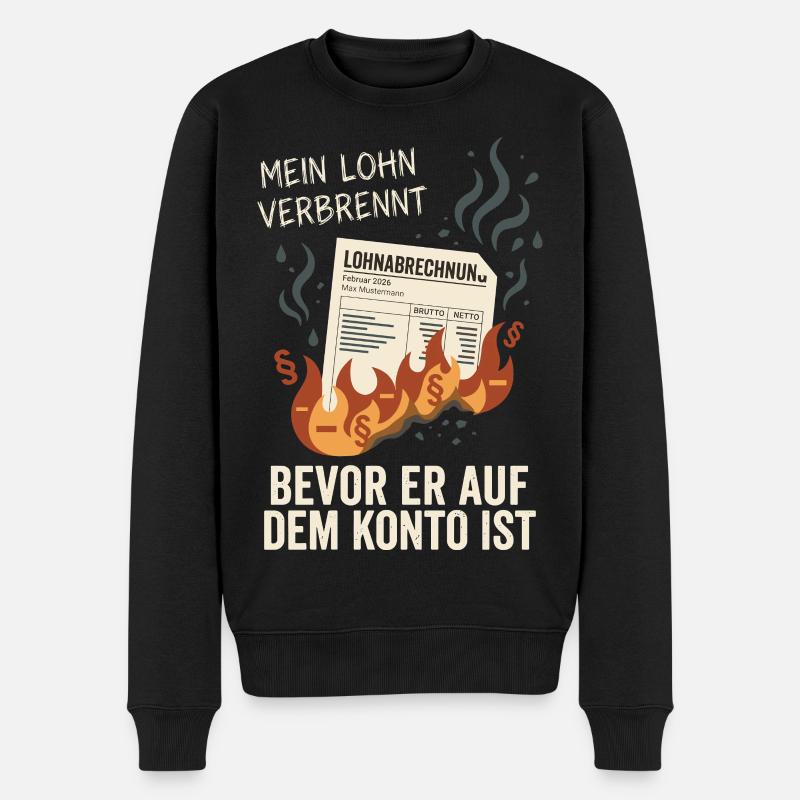 Mon salaire brûle - Pull Premium bio Homme - noir