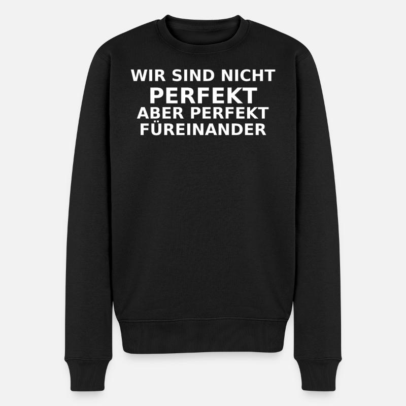 Perfekt füreinander Typo - Männer Premium Bio Pullover - Schwarz