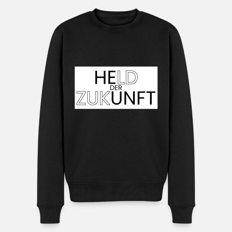 Held der Zukunft - Männer Premium Bio Pullover - Schwarz