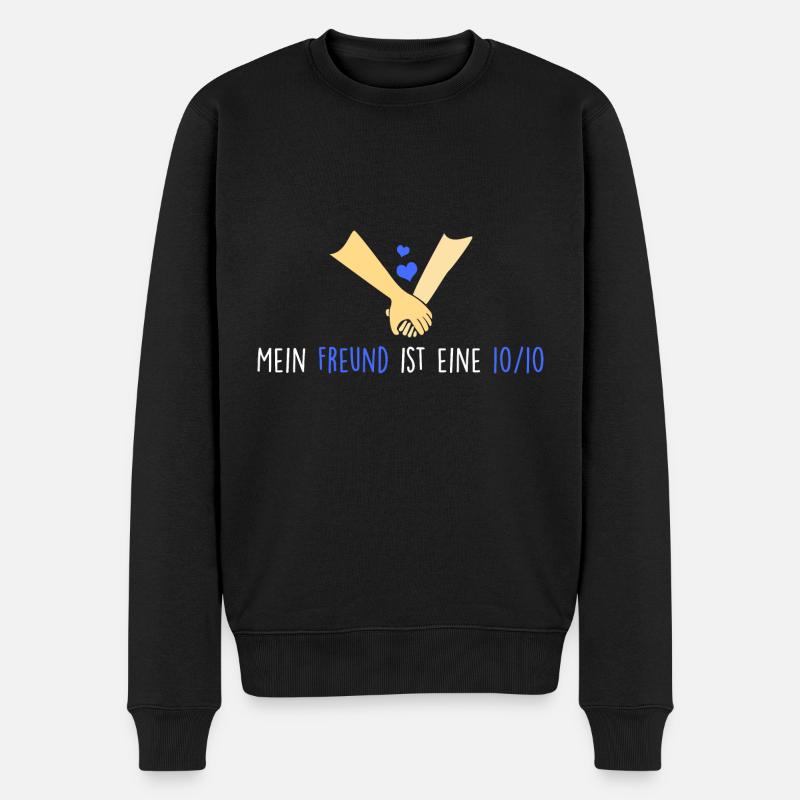 Mein Freund ist eine 10/10 - Männer Premium Bio Pullover - Schwarz