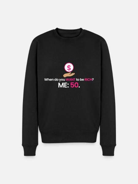Rich at 50! - Men's Premium Organic Jumper - black