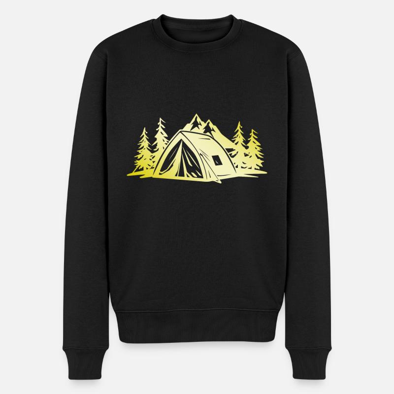 Camping Zelt Gold - Männer Premium Bio Pullover - Schwarz