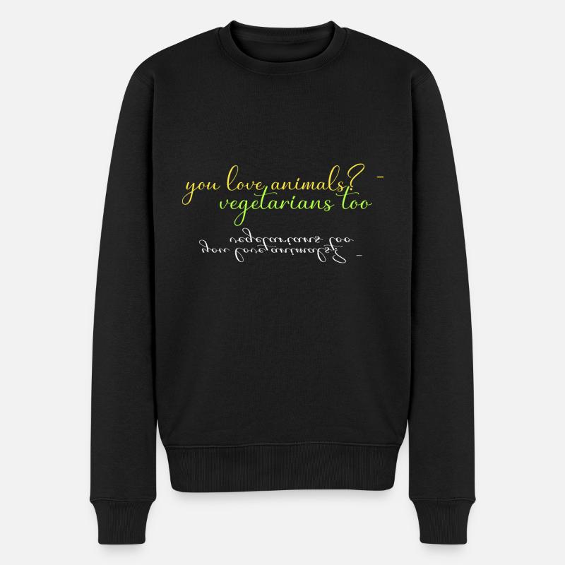 lieben Tiere? auch Vegetarier - Männer Premium Bio Pullover - Schwarz