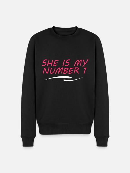 She's my number 1 - Men's Premium Organic Jumper - black