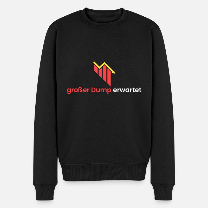 großer Dump erwartet - Männer Premium Bio Pullover - Schwarz