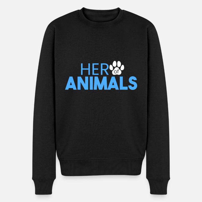 Held der Tiere - Männer Premium Bio Pullover - Schwarz