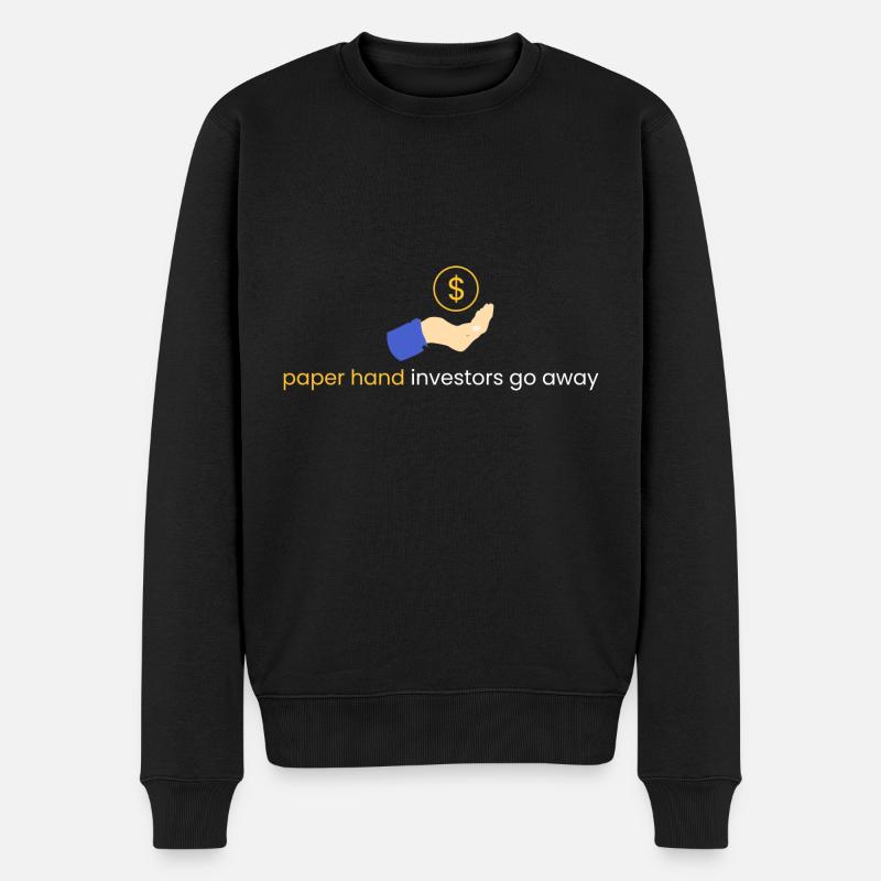 Papierhandanleger gehen weg - Männer Premium Bio Pullover - Schwarz