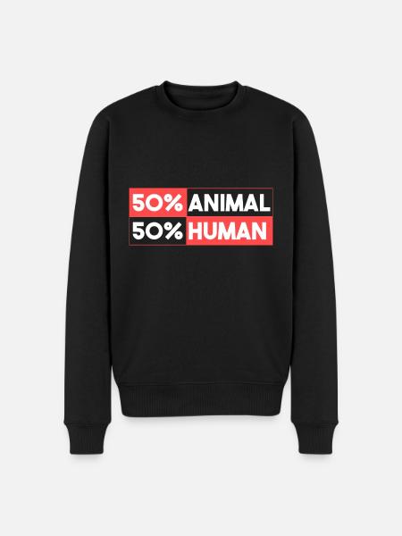 50% animal 50% human - Men's Premium Organic Jumper - black