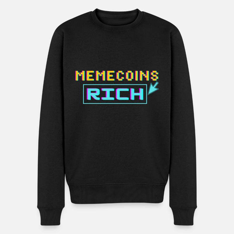 Memecoins -> riche - Pull Premium bio Homme - noir