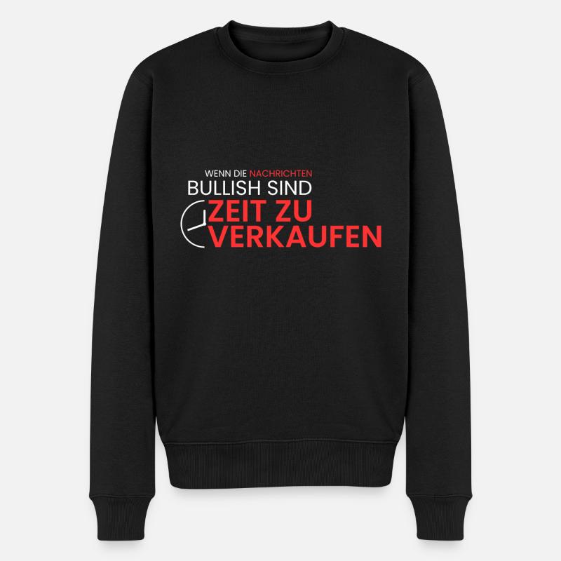 wenn News Bullish sind - Männer Premium Bio Pullover - Schwarz
