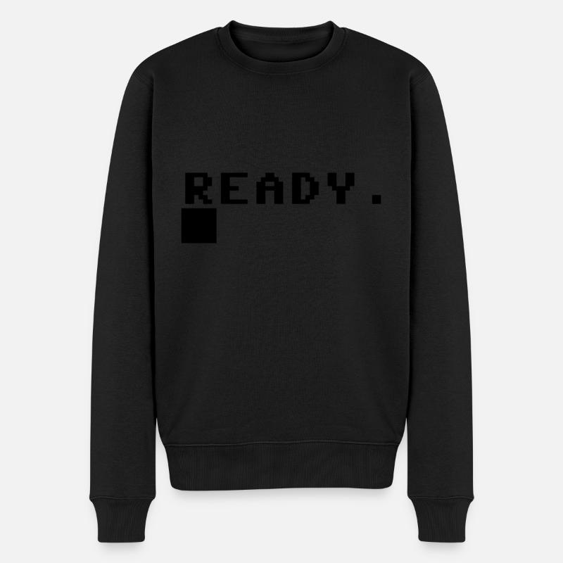 C64 ready - schwarz - Männer Premium Bio Pullover - Schwarz