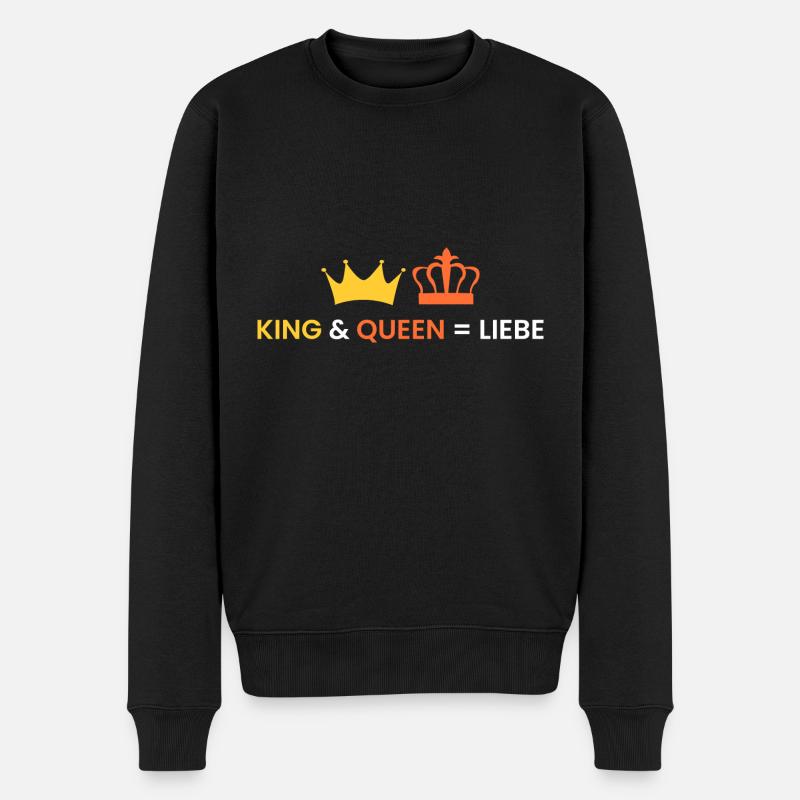 KING & QUEEN = LIEBE - Männer Premium Bio Pullover - Schwarz