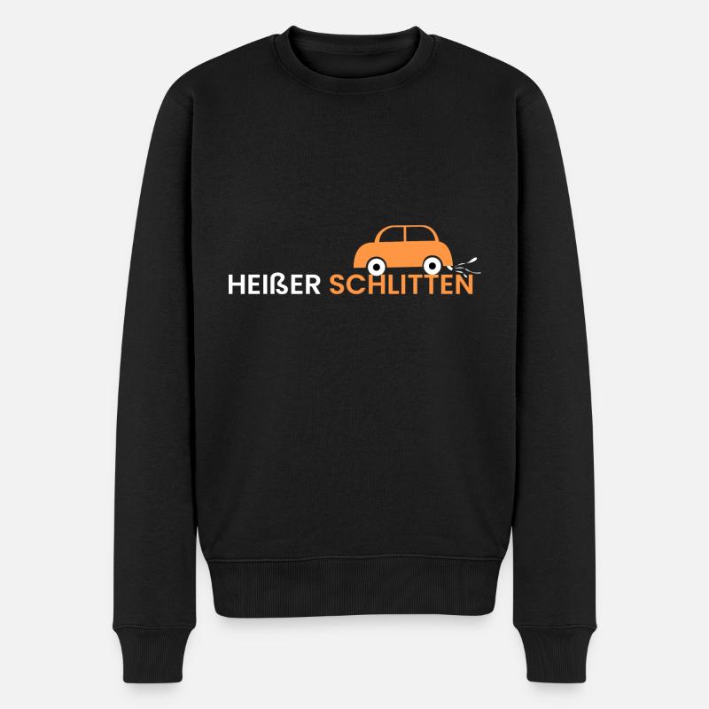 heißer Schlitten - Männer Premium Bio Pullover - Schwarz