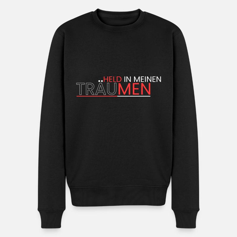 Held in meinen Träumen - Männer Premium Bio Pullover - Schwarz